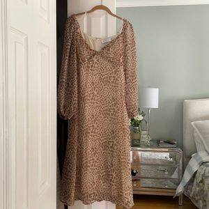Cheetah Print Midi Dress